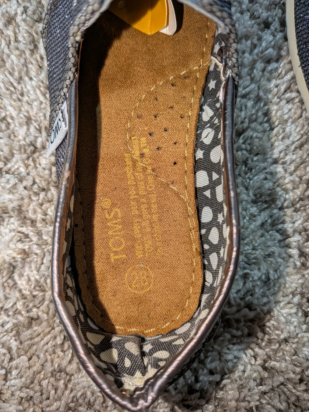 Toms Kids Sparkly Gray Slip-On Shoes